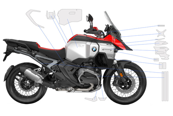 Skyddsfilm - helt set - R1300 GSA (Racing Red + Option 719)