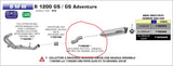 Rörböj mellan ARROW slip-on och avgasventil - R1200 GS/GSA (2010-2012/-13)